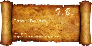 Tassi Balázs névjegykártya